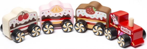 Koka vilcieniņš ar magnētiem Cakes 4 daļas CUBIKA