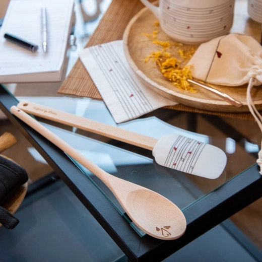 Wooden handles and heart decoration