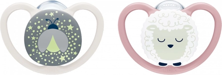 NUK Perfect Match Air Night Pacifier FIREFLY/SHEEP 6–18 months, 2 pcs