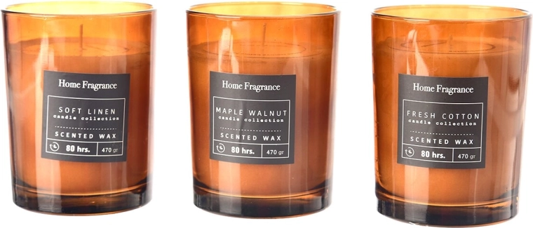 Scented candle in a glass jar 470 g (3 variants)
