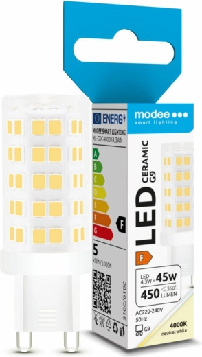 LED spuldze G9 4,3 W neitrāli balta Modee Lighting