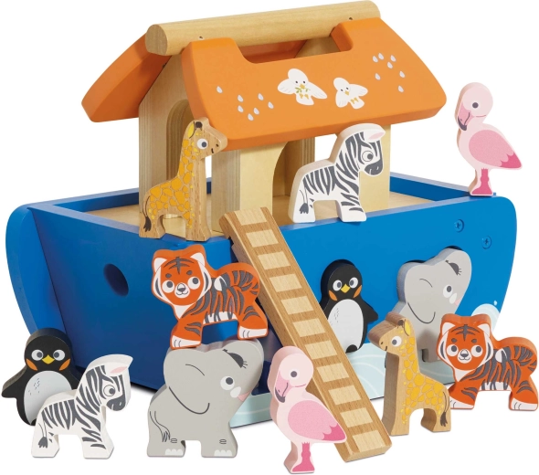 Le Toy Van Noasa šķirsts – koka formu šķirotājs ar dzīvnieciņiem