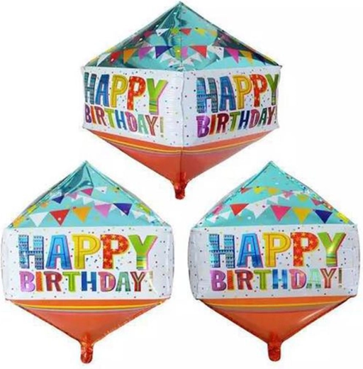 Folijas balons “Happy Birthday” dimanta formā 40 × 74 cm