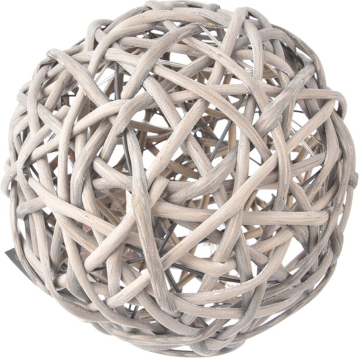 Gray LED rattan light ball 20 cm with timer