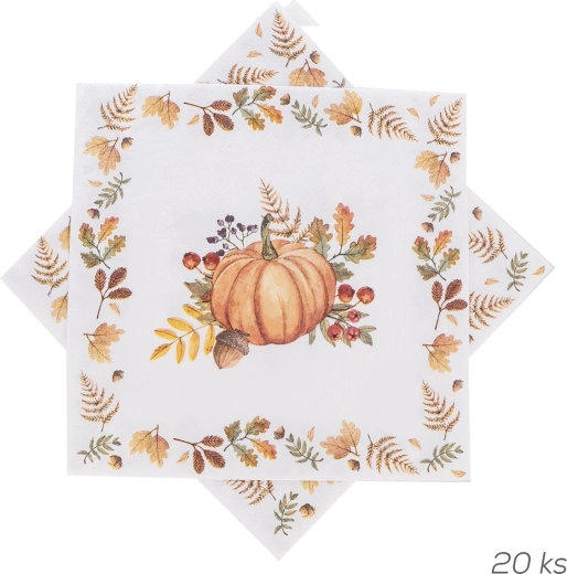 Papīra salvetes Rudens ar ķirbju motīvu 33 × 33 cm (20 gab.)