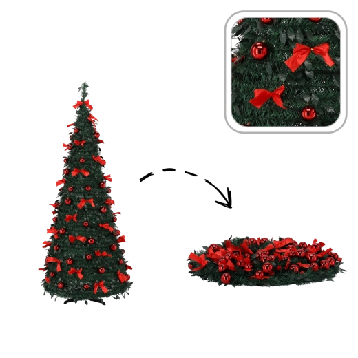 Salokāma mākslīgā Ziemassvētku eglīte Nina 120 cm ar LED apgaismojumu