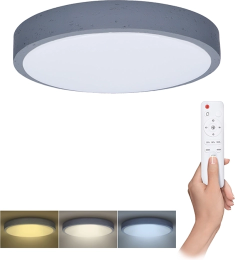 Solight LED griestu/sienas gaismeklis Grey ar tālvadību 48 W 38 cm, regulējams