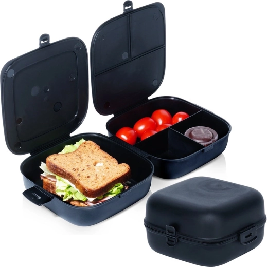 Divided lunchbox 2×700 ml, black