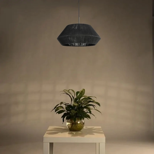 Piekaramā lampa no dabīgā rotanga 50 cm, melna
