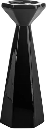 Konisks svečturis melnā krāsā 24,5 cm