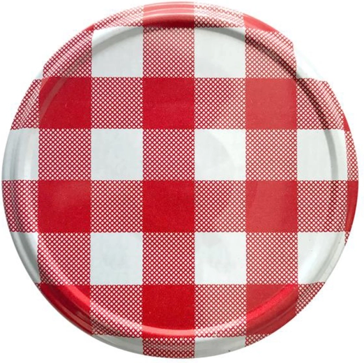 66 mm canning jar lids with checkered pattern, 10 pcs