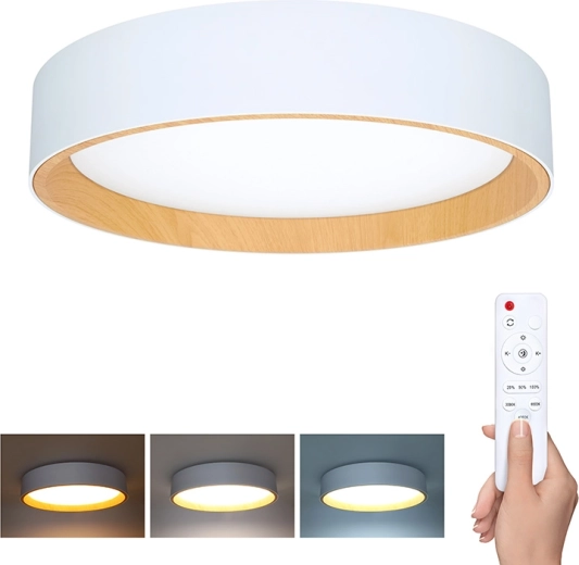 Solight Larios white LED ceiling and wall light with remote control, 48 W, 39 cm