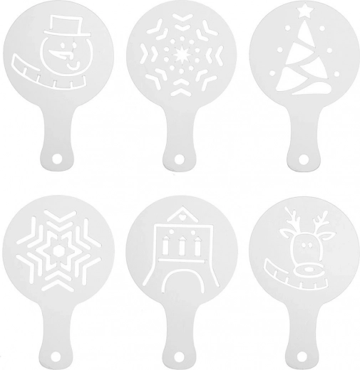 Christmas coffee and dessert stencils, set of 6