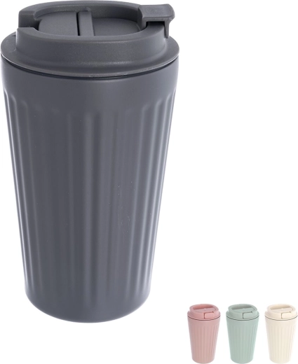 Termokrūzeļkrūze ceļošanai 500 ml ar vāciņu (nerūsējošais tērauds/plastmasa), krāsu mikss
