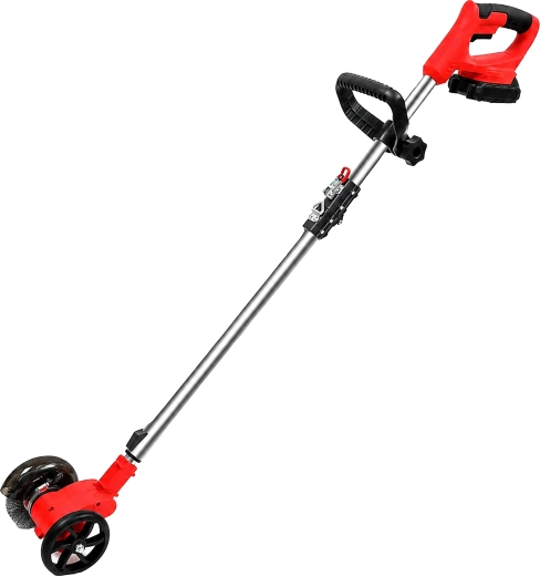 Edger with brush for weed removal and cleaning paving joints