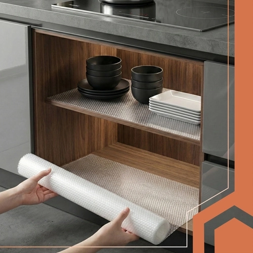 Protection of shelves and cabinets from moisture and scratching