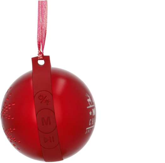 Ziemassvētku eglītes bumba ar Bluetooth skaļruni, sarkana 8,5 × 8,5 × 9,5 cm - 1 gab.