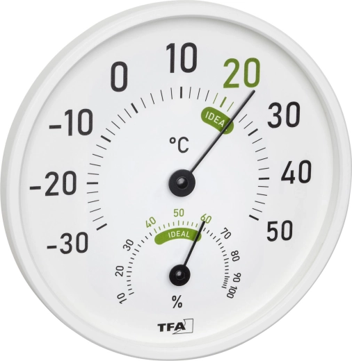Thermometer and Hygrometer with Plastic Cover, 13 cm Diameter