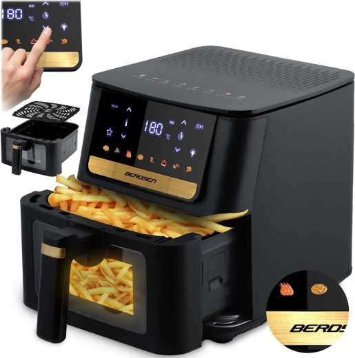 BERDSEN karstā gaisa fritēze 6,5 l 1700 W ar skārienekrānu