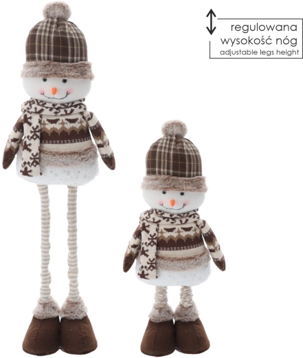 Ziemassvētku sniegavīrs ar regulējamām kājām 52–83 cm, brūns