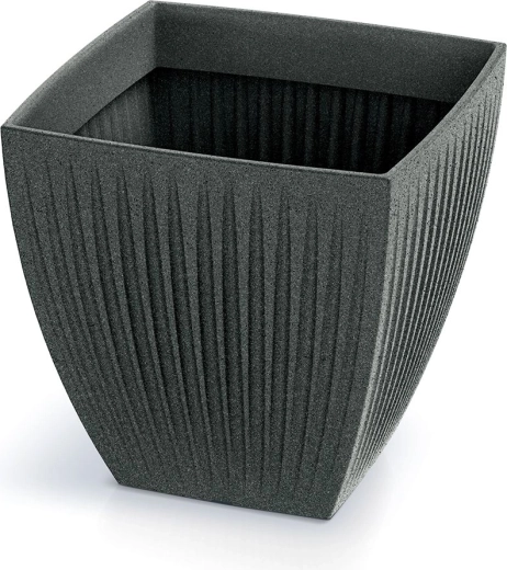 Puķupods Latia Square Midl 30 × 30 × 30 cm melns granīts