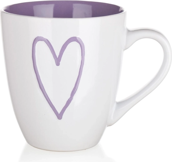 Keramikas krūze Hearts 550 ml – krāsu mikss