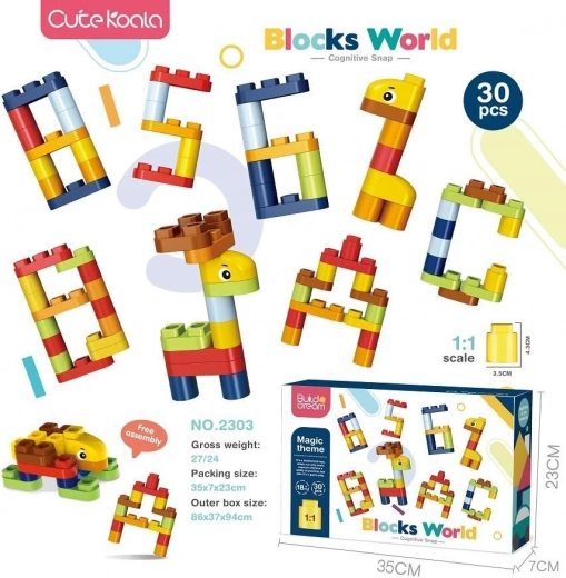 Letter and number building set – 30 blocks