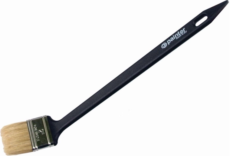 Angled corner brush 2.5" with plastic handle, 8 mm