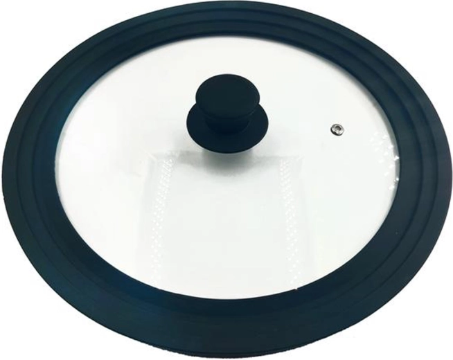 Universal tempered glass lid with steam vent 28–32 cm