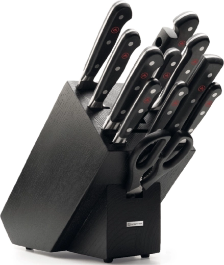Wüsthof Classic knife set in block, 12 pieces, black ash