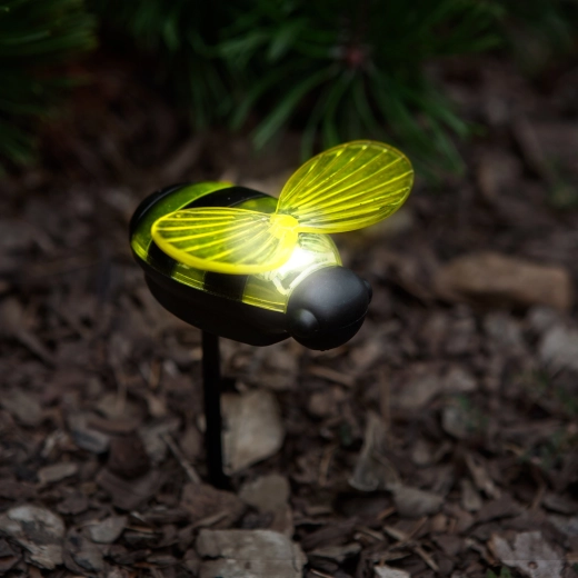 Saules enerģijas dārza lampa ar tauriņa formu un baltu LED gaismu