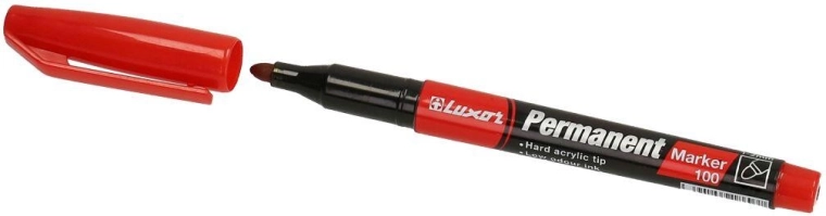 Permanent marker LUXOR 100, red, 1–2 mm