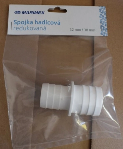 Redukcijas šļūtenes savienotājs 32/38 mm, balts