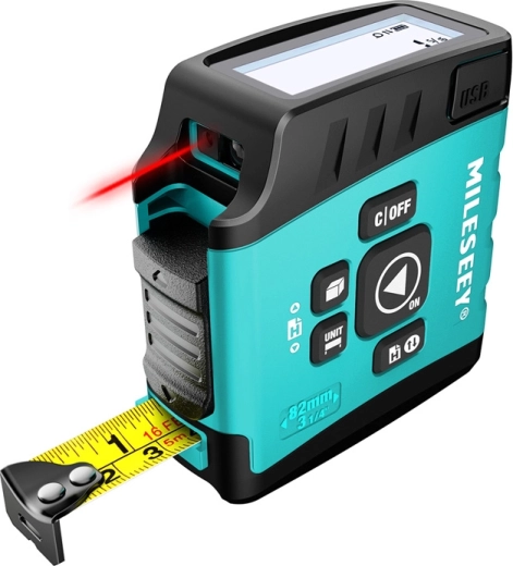 Two tools in one: laser + tape measure