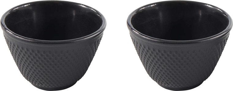 Cast-iron tea cups 100 ml, set of 2, black