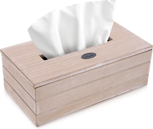Beige tissue box 25 × 13.5 × 9 cm