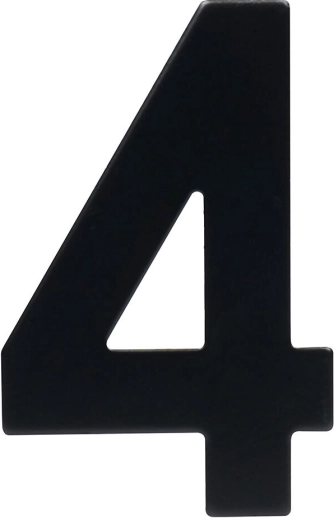 Mājas numurs 4, 95 mm, nerūsējošais tērauds, melns matēts