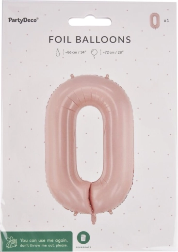 Folijas balons cipars 0 bēšā krāsā 72 cm