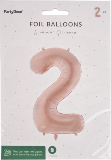Folijas balons cipars 2 bēšs 72 cm
