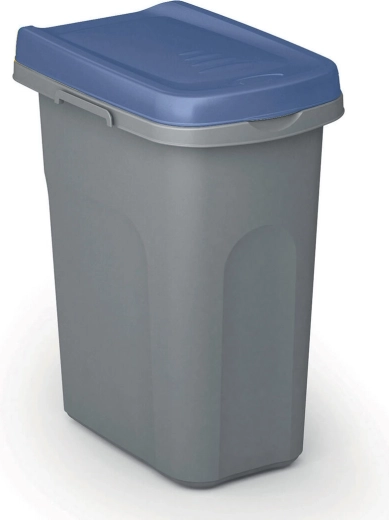Šķiroto atkritumu tvertne HOME ECO SYSTEM 25 l, pelēka ar zilu vāku