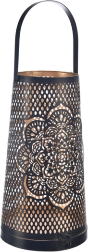 Metāla svečturis Mandala melns/zeltains 30 cm