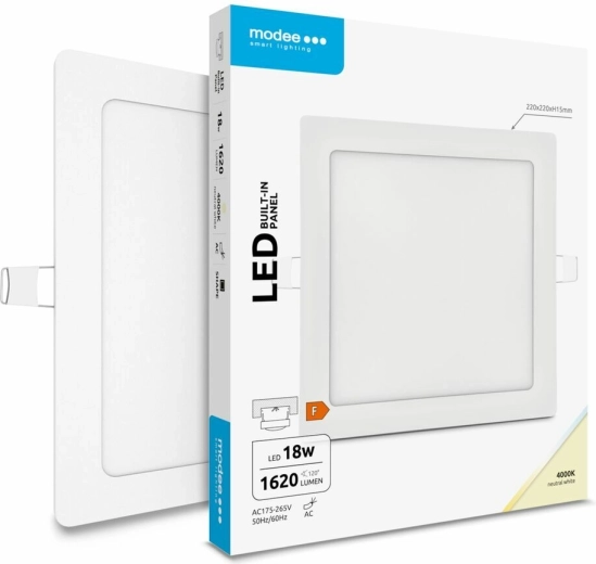 Modee Lighting LED iebūvējamais kvadrātveida panelis 18 W, neitrāli balts, 1620 lm