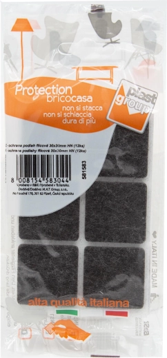 Felt self-adhesive furniture pads 30 × 30 mm, brown (12 pcs)