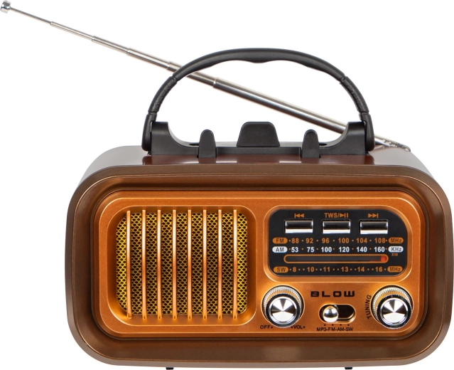 pārnēsājams retro AM/FM radio ar saules uzlādi un Bluetooth