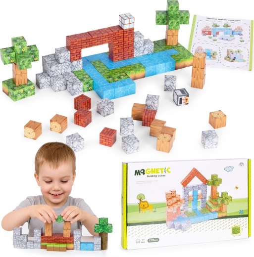 Magnetic building blocks for kids – 119 pieces