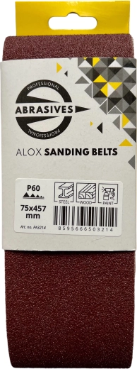 Sanding belt for handheld sanders 75 × 457 mm, grit 60 (3 pcs)