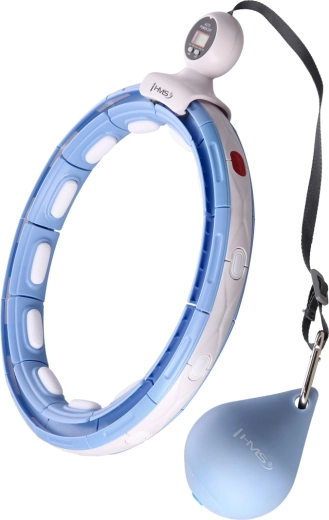 Massage hula hoop with weight and counter HMS HHM15, blue