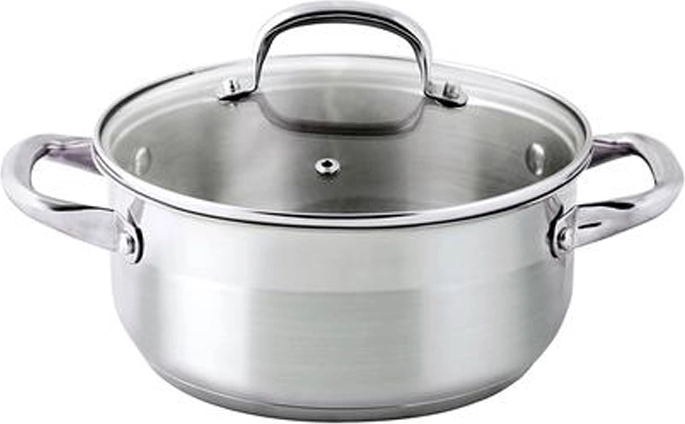 Nerūsējošā tērauda kastrolis ar stikla vāku 1,4 l, diametrs 16 cm