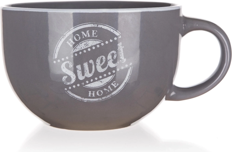 Keramikas jumbo krūze Sweet Home 730 ml, pelēka