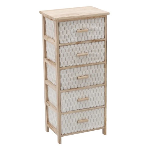 Kumode ar 5 auduma atvilktnēm 40 × 29 × 90 cm - 1 gab.